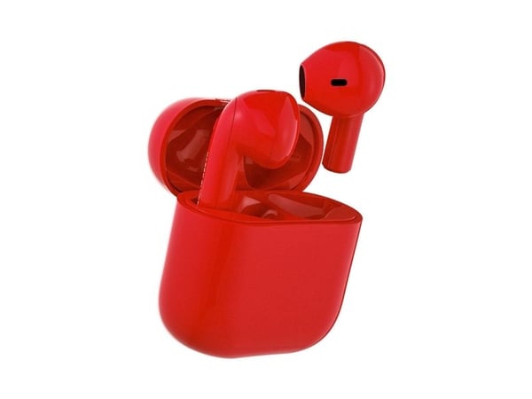 Happy Plugs JOY - True wireless-hodetelefoner med mikrofon - i øret - Bluetooth - rød