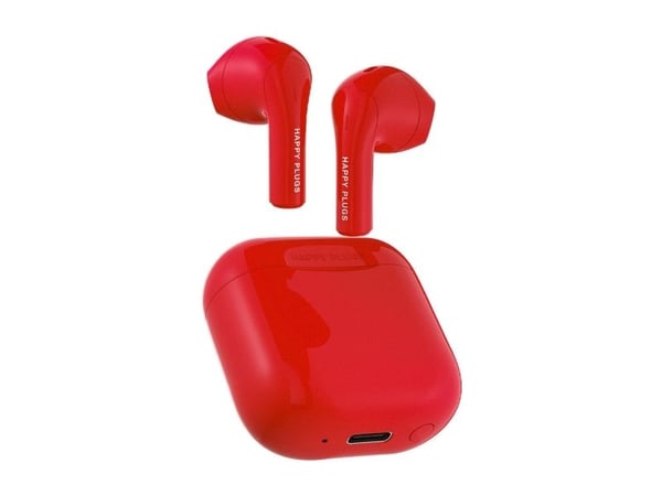 Happy Plugs JOY - True wireless-hodetelefoner med mikrofon - i øret - Bluetooth - rød