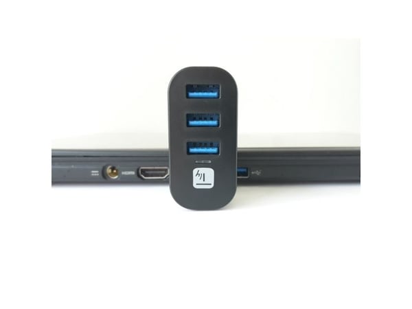 TECHLY Mini roterende hub med 3 USB 3.0-porter Svart