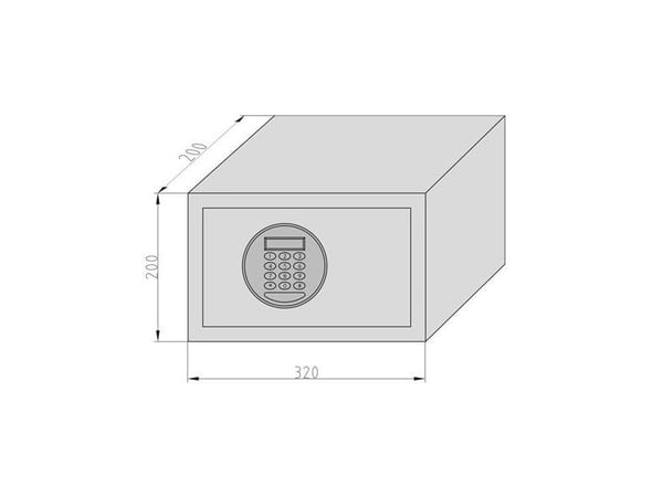 BASI EMT 200, Frittstående safe, Sort, Kode, Elektronisk, Stål, Batteri, AA