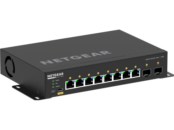 NETGEAR AV Line M4250-8G2XF-PoE+ - Switch - L3 - Styrt - 8 x 10/100/1000 (8 PoE+) + 2 x 10 Gigabit SFP+ - side til side-luftflyt - stasjonær - PoE+...