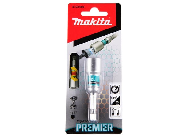 Makita Impact Premier - Socket wrench - 13 mm - 1/4" - heksagonal - lengde: 65 mm - for Makita DTD172RTJ