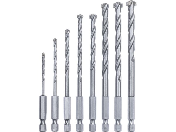 kwb Bit and Drill Bit Box, Drill, Drill bit set, Høyrehåndsrotasjon, 50 mm, Kalkstein, Stein, Sølv