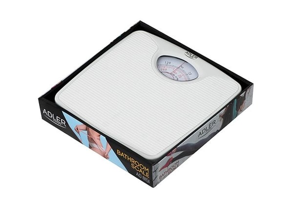 Adler AD 8151W, Mekanisk personvekt, 130 kg, 1 kg, Hvit, Rektangel, Analog