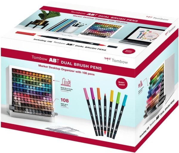 Marker Tombow ABT Dual Brush Pen med 108 stk. i desktop display