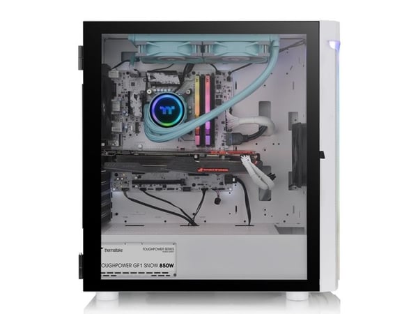 Thermaltake H Series H590 TG Snow ARGB - Mid tower - utvidet ATX (E-ATX) - sidepanel med vindu (herdet glass) - ingen strømforsyning (PS/2) - hvit ...