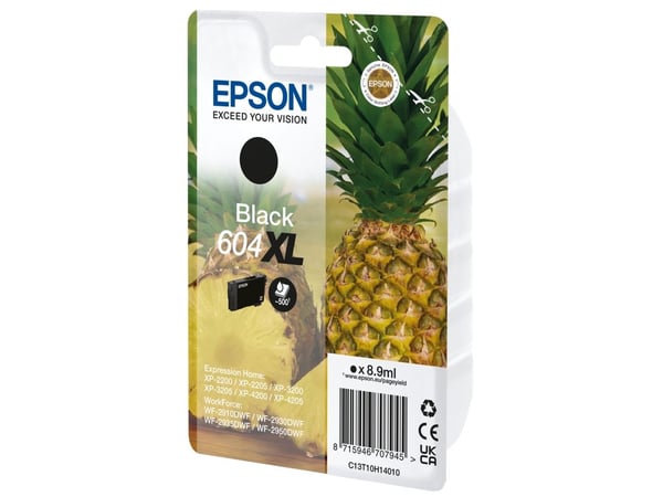 Epson 604XL, Korkea (XL) värintuotto, Musta, 8,9 ml, 1 kpl, Kertapakkaus