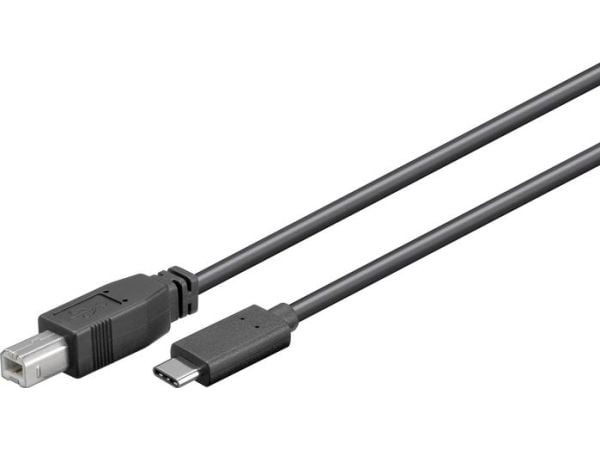 MicroConnect - USB-kabel - 24 pin USB-C (hann) til USB-type B (hann) - USB 3.2 Gen 1 - 5 m - svart