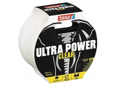TESA Ultra Power, Gjennomsiktig, Reparering, Polypropylen (PP), Metall, PVC, Ru, Smooth (glatt), 35 N/cm TESA Ultra Power, Gjennomsiktig, Reparering, Polypropylen (PP), Metall, PVC, Ru, Smooth (glatt), 35 N/cm