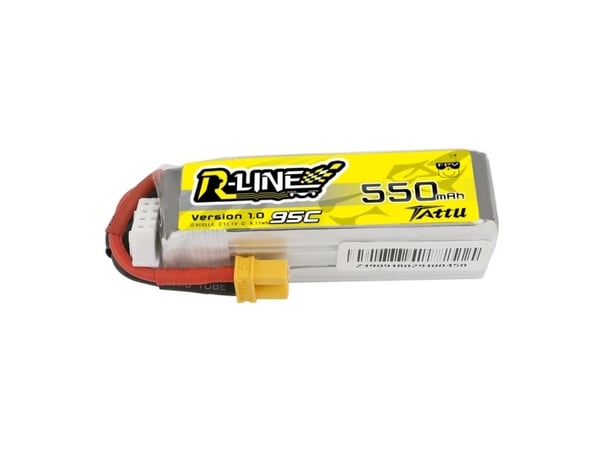 Tattu TAA5503S95XT3, 550 mAh, Lithium Polymer (LiPo), 11,1 V, Sort, Rød, Hvit, Gult, 1 stykker, Høy