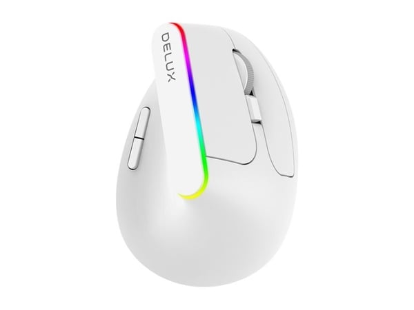 Trådlös vertikal mus Delux M618DB BT/2.4G 4000DPI RGB
