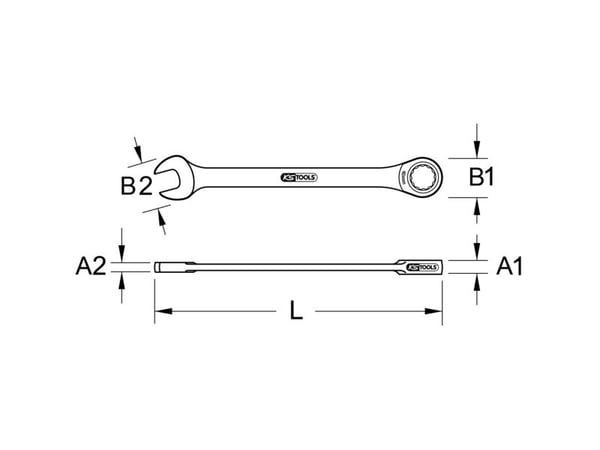 KS Tools 965.1014, 14 mm, Titan, DIN 3113, ISO 3318, 190 mm, 54 g, 1 stykker