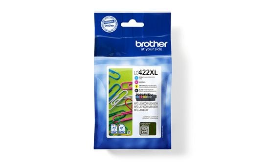 Brother LC422XLVALDR, Korkea (XL) värintuotto, Musta, Syaani, Magenta, Keltainen, 4 kpl, 3000 sivua, 1500 sivua, Monipakkaus