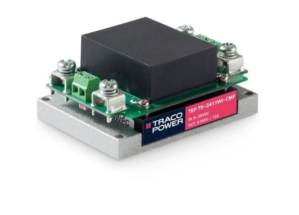 TracoPower TEP 75-7215WI-CMF DC/DC-muuntomoduuli 110 V/DC 24 V/DC 3200 mA 75 W Lähtöjen määrä: 1 x