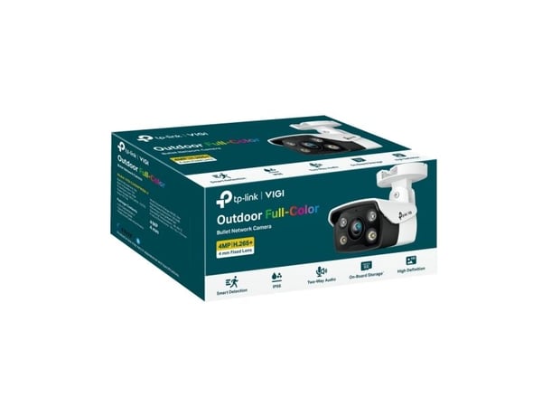 TP-Link VIGI C340, IP-sikkerhetskamera, Utendørs, Koblet med ledninger (ikke trådløs), Tak/vegg/stang, Svart, Hvit, Kule (form)
