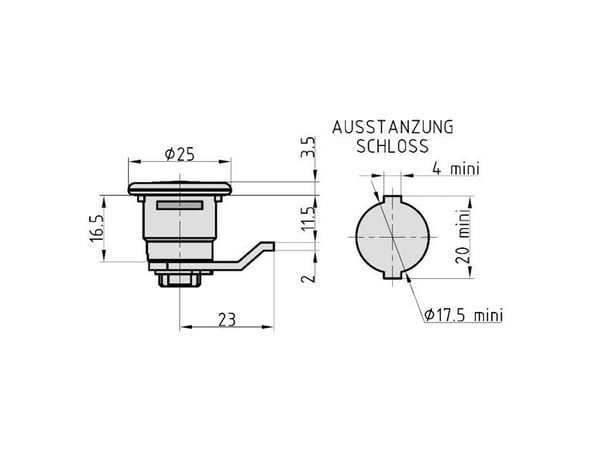 BASI HS 327 KD, Postkasselås, Rustfritt stål, Rustfritt stål