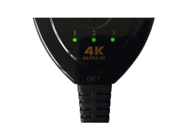 Techly 3-ports HDMI-svitsj 3x1 4K*30Hz Pigtail