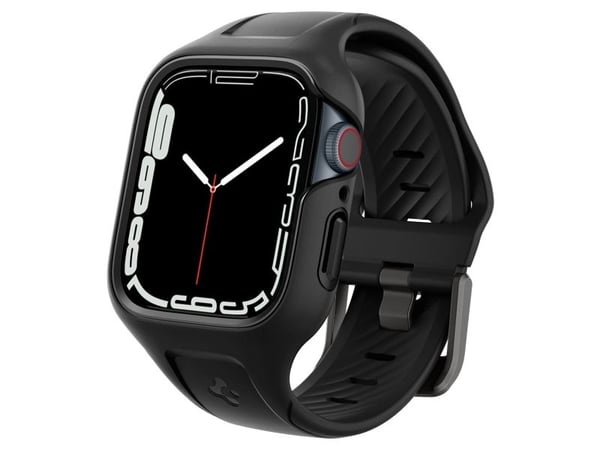 Spigen Liquid Air Pro, Etui, Smartklokke, Svart, Apple, Apple Watch Series 8 / 7, Termoplastisk polyuretan (TPU)