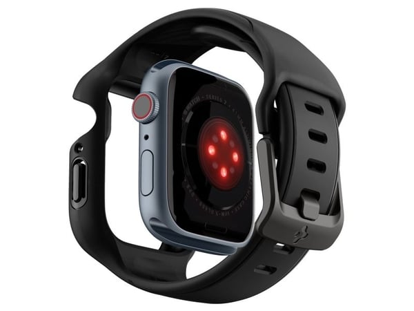 Spigen Liquid Air Pro, Etui, Smartklokke, Svart, Apple, Apple Watch Series 8 / 7, Termoplastisk polyuretan (TPU)