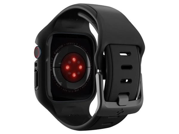 Spigen Liquid Air Pro, Etui, Smartklokke, Svart, Apple, Apple Watch Series 8 / 7, Termoplastisk polyuretan (TPU)