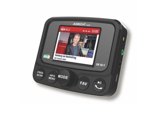 Albrecht DR 56 C DAB+ mottaker Bluetooth musikkstreaming, håndfri, ladefunksjon, sugekoppholder