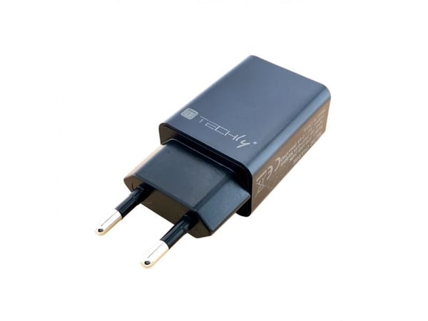 Techly IPW-USB-24BK, Inomhus, Vekselström, 5 V, 2,4 A, Sort