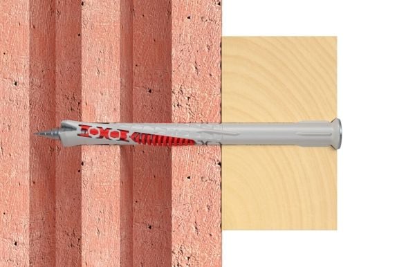 Fischer 562156, Ekspansjonsanker, Betong, Gipsblokk, Murverk, Nylon, Grå, Forzinket stål, Torx