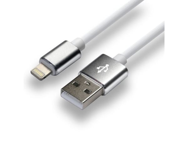 everActive USB Lightning-kabel 1m - vit, silikon, stöder snabbladdning, 2,4A - CBS-1IW