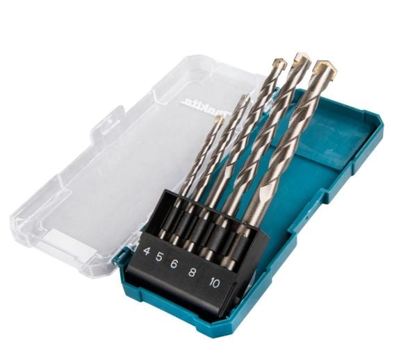 Makita - Borsett - hammerbit - 5 deler - 5 mm, 6 mm, 8 mm, 10 mm, 4 mm - cylindrical - for Makita DDF487, DDF487RAJ, DDF487RFE3, DDF487Z, DHP487RAJ...