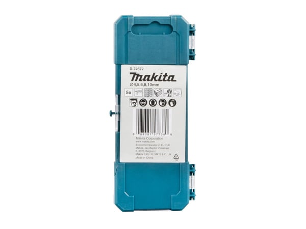 Makita - Borsett - hammerbit - 5 deler - 5 mm, 6 mm, 8 mm, 10 mm, 4 mm - cylindrical - for Makita DDF487, DDF487RAJ, DDF487RFE3, DDF487Z, DHP487RAJ...