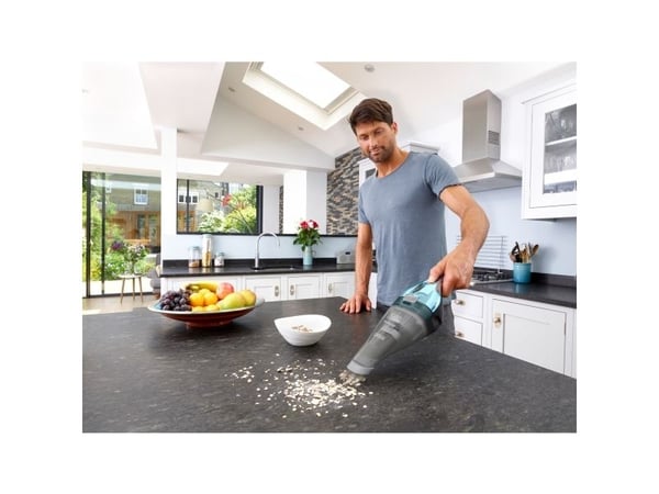 Black & Decker NVC220WBC, Tørr, 866 l/min, Uten pose, Blå, Kromfarget, 0,385 l, Batteri