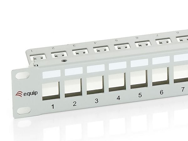 Equip 767124, RJ-45, Cat6, Grå, Metall, Rackmontering, 1U