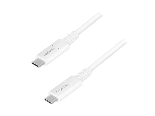 LogiLink CU0180, 0,8 m, USB C, USB C, 40 Gbit/s, Hvit