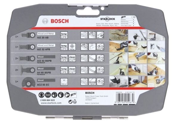 Bosch Starlock for Wood - Monitoimityökalun teräsarja - 7 kpl