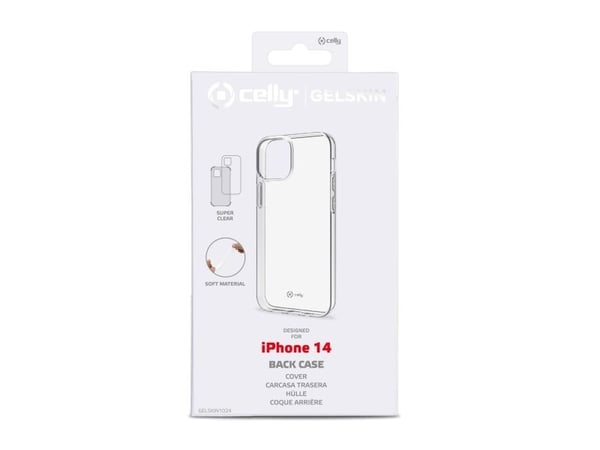 Celly Gelskin - Baksidedeksel for mobiltelefon - bløt gummi, termoplast-polyuretan (TPU) - gjennomsiktig - for Apple iPhone 14