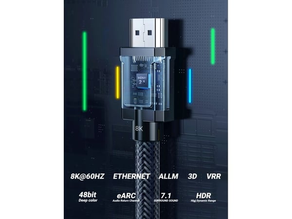 Ugreen - Ultra High Speed - HDMI-kabel med Ethernet - HDMI hann til HDMI hann - 3 m - 8K 60Hz støtte