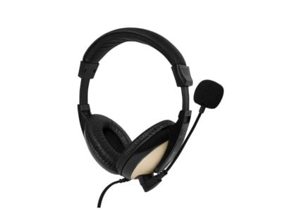 LogiLink HS0011A, Koblet med ledninger (ikke trådløs), Samtaler/musikk, 20 - 20000 Hz, 215 g, Hodesett, Sort