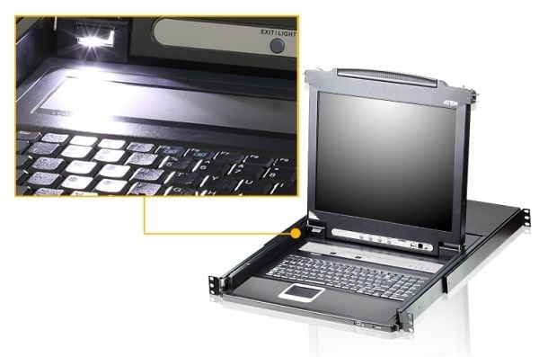 ATEN CL5708N, 48,3 cm (19"), LCD, USB, tysk, QWERTY, 0 - 50 °C