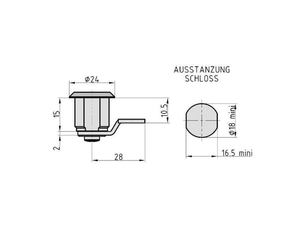 BASI HS 357, Mailbox lock, Nickel, Galvanisert metall