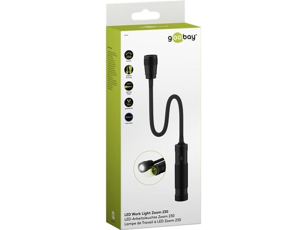 Goobay 58390, Magnetisk montering, Sort, Aluminium, Plast, IPX4, -10 - 50 °C, LED