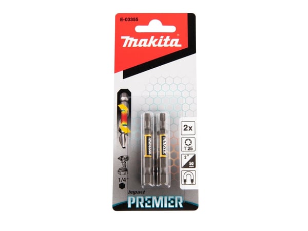 Makita Impact Premier - Spiss for skrutrekker - 2 deler - torx - T25 - heksagonal - lengde: 50 mm - for Makita DTD157, DTD171, DTP141, DTS141, TD11...