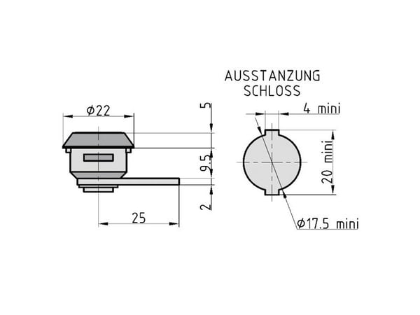 BASI HS 322 KD, Lås for postkasse, Nikkel, Galvanisert metall