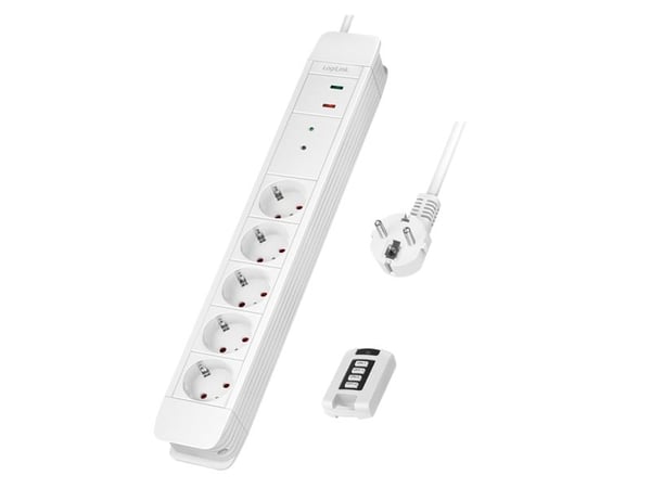 LogiLink pistorasia - AC 230 V - 3680 Watt - tulo, tulo CEE 7/7 - lähtöliitännät: 5 (5 x pistoke CEE 7/3)