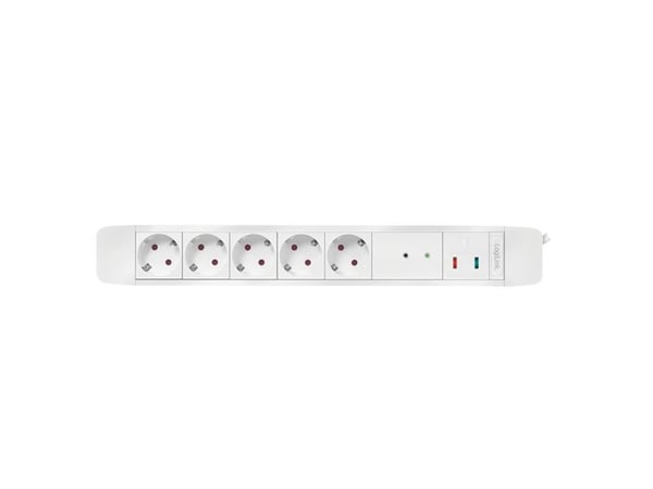 LogiLink pistorasia - AC 230 V - 3680 Watt - tulo, tulo CEE 7/7 - lähtöliitännät: 5 (5 x pistoke CEE 7/3)