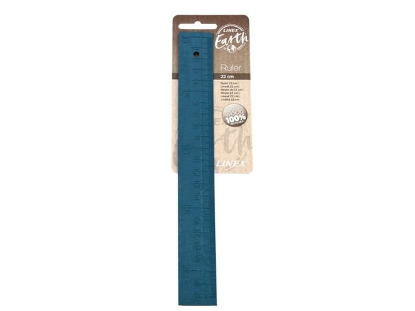 Linex 400132509, Vanlig linjal, Tre, Blå, 250 mm, 10 mm, 0,5 mm