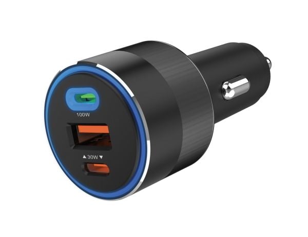 Sandberg Active - Bilstrømadapter - 130 watt - 3 utgangskontakter (USB-C, USB)