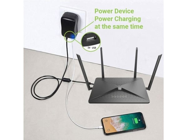 Strømforsyning Techly universell justerbar 3-12V 2,25A 27W USB 5V 1A