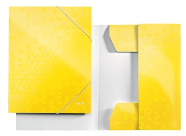 3-läppäkansio Leitz WOW kartonki A4 keltainen - (10 kpl.)