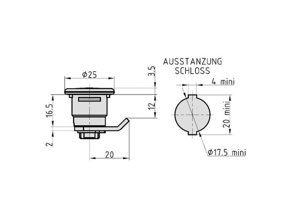 BASI HS 328 KD, Postkasselås, Rustfritt stål, Rustfritt stål
