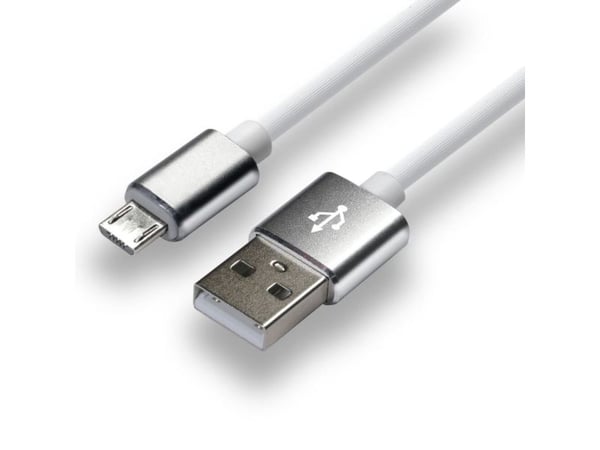 everActive USB-kaapeli 1m - valkoinen, silikonia, tukee pikalatausta, 2,4A - CBS-1MW